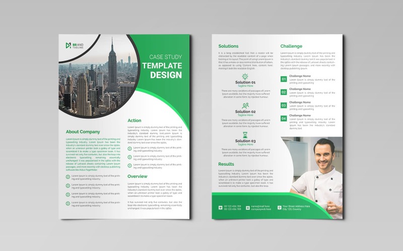 Einfaches und klares Fallstudien-Vorlagendesign – Corporate Identity