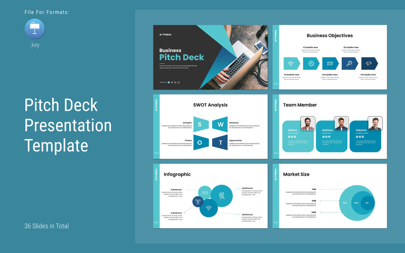 Layout delle note chiave della presentazione del pitch-deck