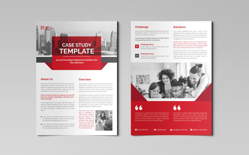 Modèle de conception de flyer d'étude de cas d'entreprise professionnelle propre et moderne