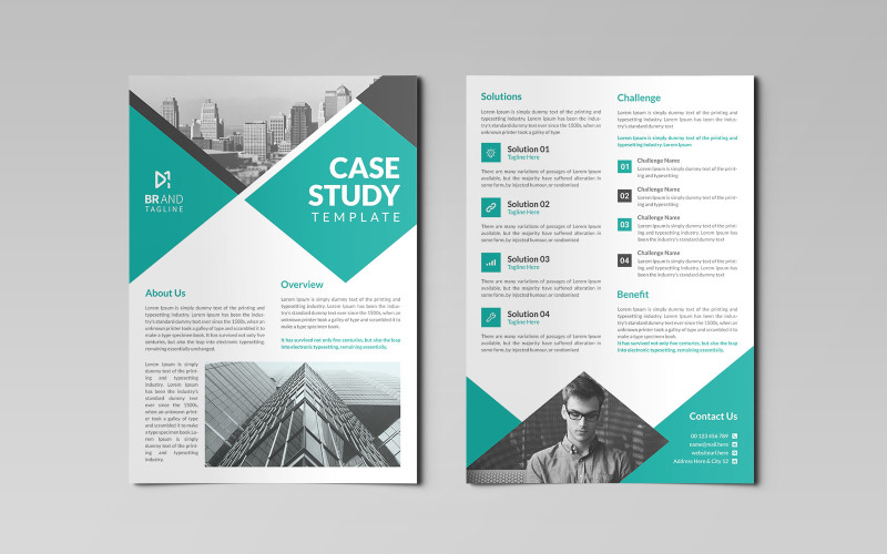 Modern professional corporate case study flyer template design