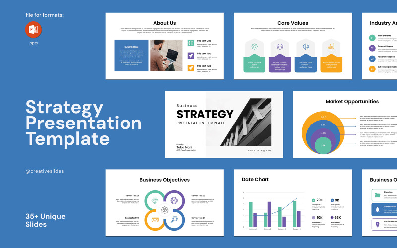 Bedrijfsstrategie Beste PowerPoint-sjabloon