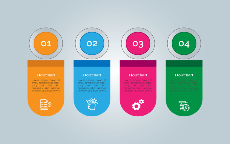Fyra steg fyrkantig infographic element design.