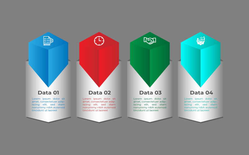 Fyrkantig och polygon stil vektor infographic design.