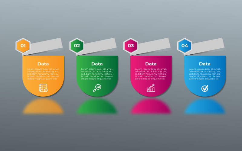 Glänsande 4 steg vektor eps infographic element design.