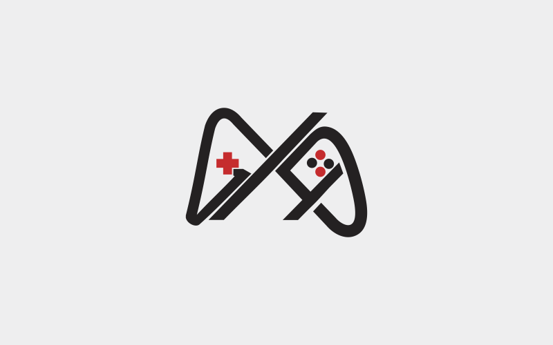 modèle de logo abstrait de jeu en ligne
