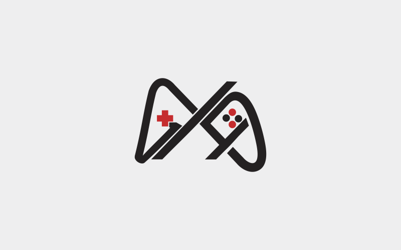 modelo de logotipo abstrato de jogo de linha