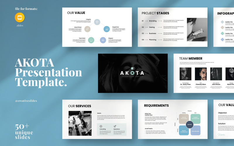 Шаблон презентації Google Slides Akota