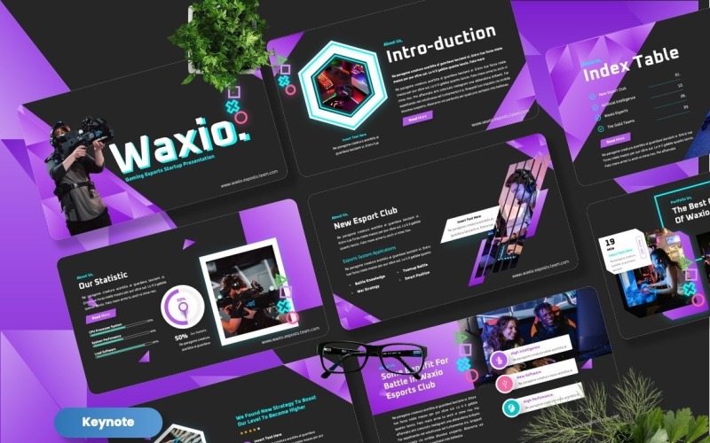 Waxio - Gaming Esports Keynote-sjabloon