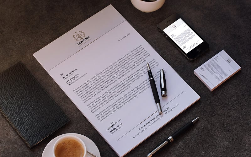 Canva Law Firm Letterhead Design Template