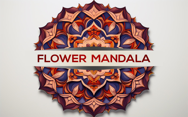 Färgglad vintage mandala | tecken mandala design | mandala identitet mockup