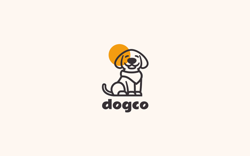 Hond lijn kunst logo sjabloon 2