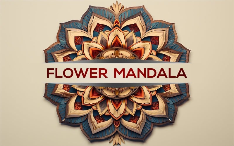 Mandala de flores vintage | desenho de mandala de sinal | maquete de identidade de mandala