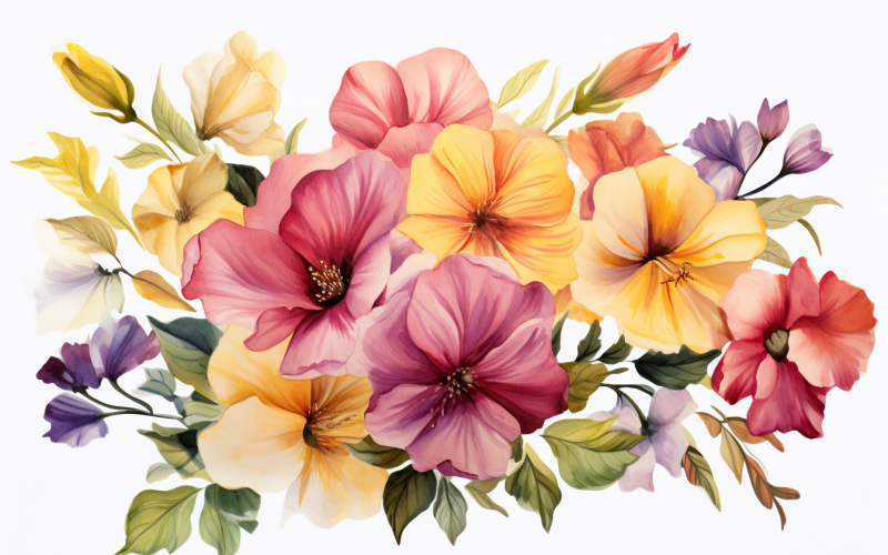 Akvarell blombuketter, illustration bakgrund 44