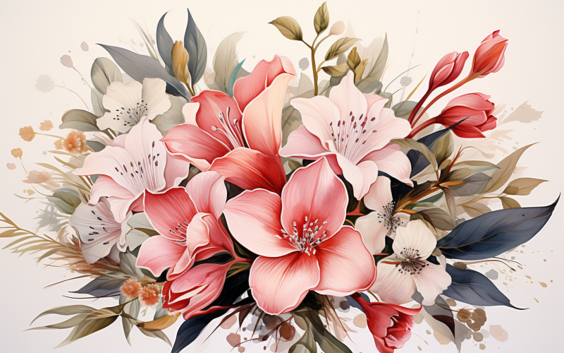 Aquarell-Blumensträuße, Illustrationshintergrund 77