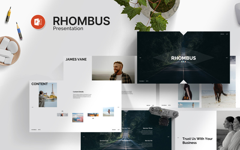 La plantilla de PowerPoint rombo
