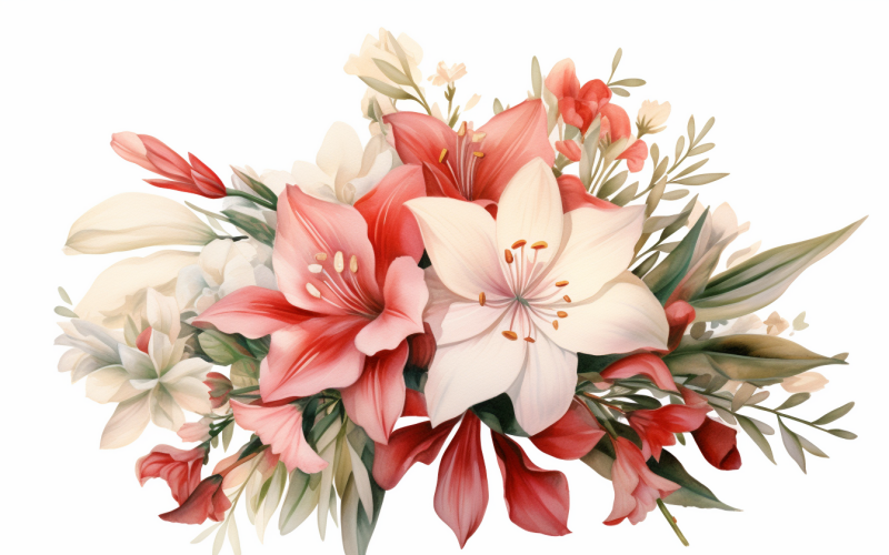 Akvarell blombuketter, illustration bakgrund 04