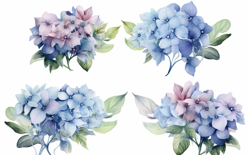 Aquarell-Blumensträuße, Illustrationshintergrund 30