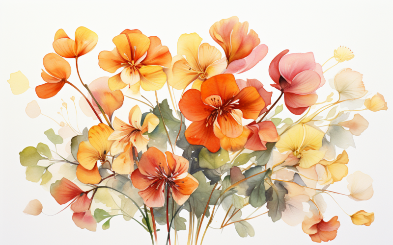 Akvarell blombuketter, illustration bakgrund 38