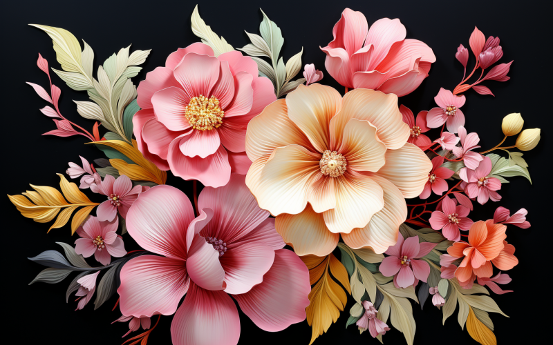 Aquarell-Blumensträuße, Illustrationshintergrund 43