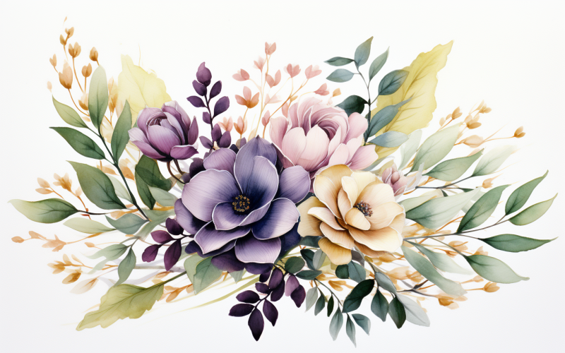 Aquarell-Blumensträuße, Illustrationshintergrund 52