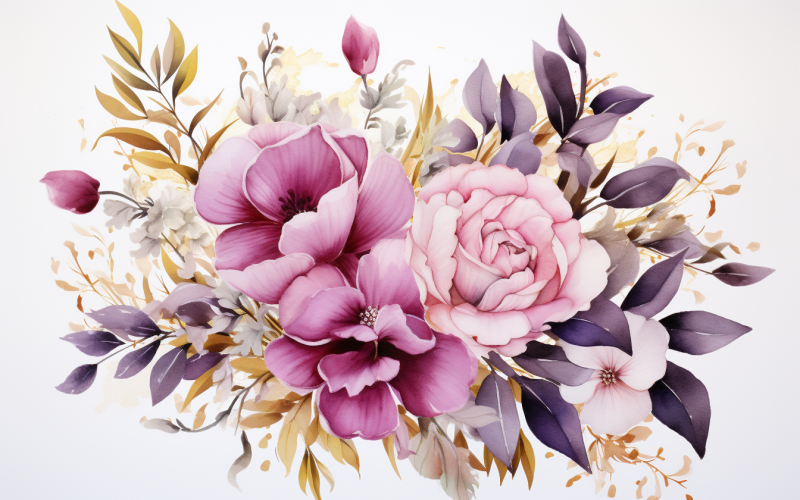 Akvarell blombuketter, illustration bakgrund 54