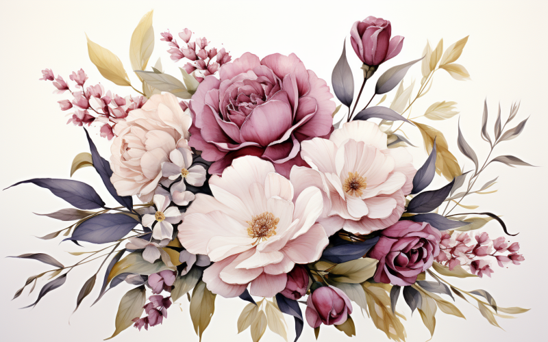 Aquarell-Blumensträuße, Illustrationshintergrund 55