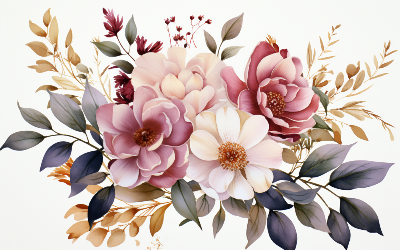 Akvarell blombuketter, illustration bakgrund 56