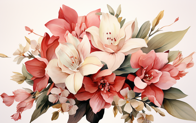 Akvarell blombuketter, illustration bakgrund 79