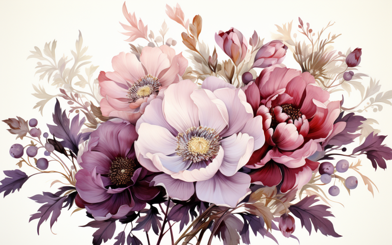 Akvarell blombuketter, illustration bakgrund 92