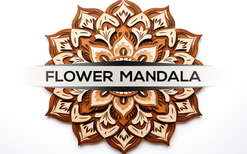 Houten mandala-ontwerp | bloemenmandala | 3D houten mandala