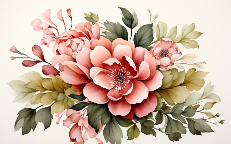Mazzi di fiori ad acquerello, sfondo dell'illustrazione 117