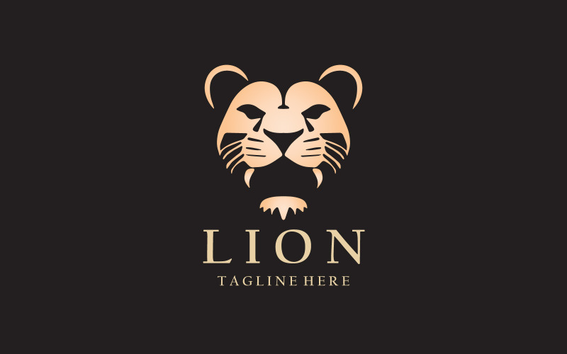 Modelo de design de logotipo de cabeça de leão V2