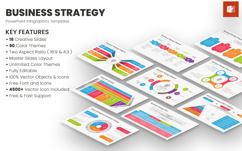Modelos de PowerPoint de diagramas de estratégia de negócios