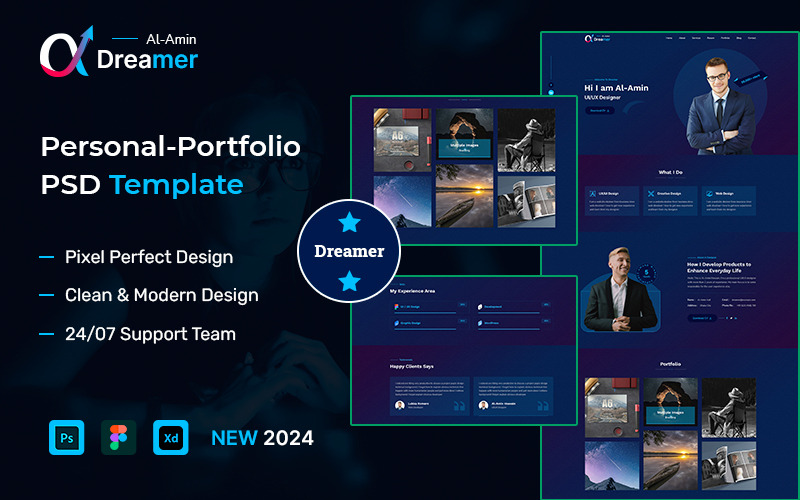 PSD-шаблон особистого портфоліо