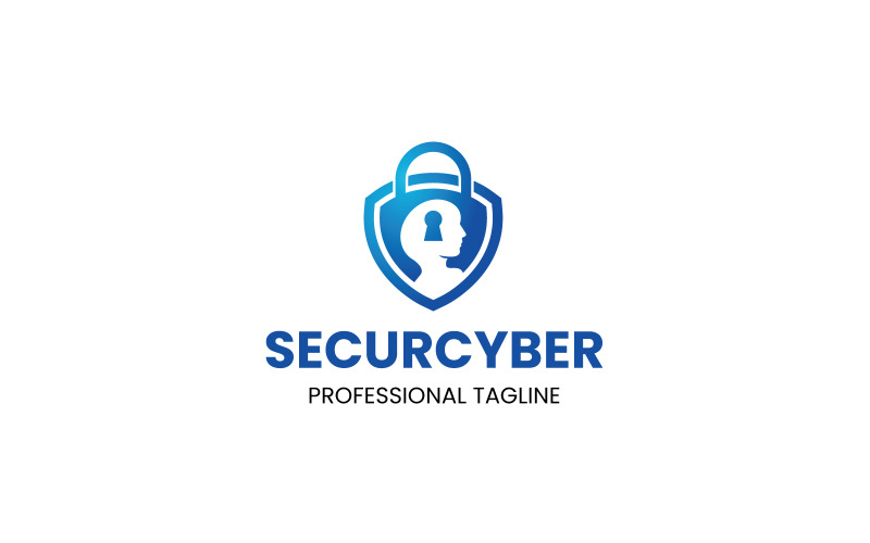 Säkerhet Cyber logotyp mall