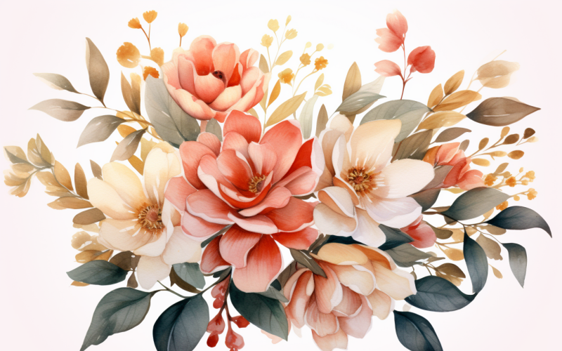 Akvarell blombuketter, illustration bakgrund 109