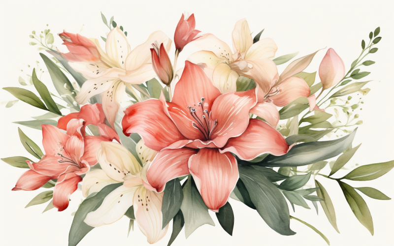 Akvarell blombuketter, illustration bakgrund 83