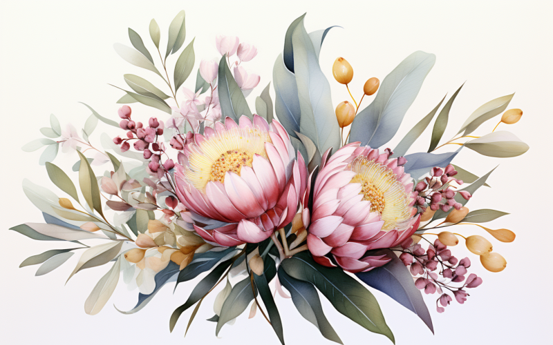 Akvarell blombuketter, illustration bakgrund 99