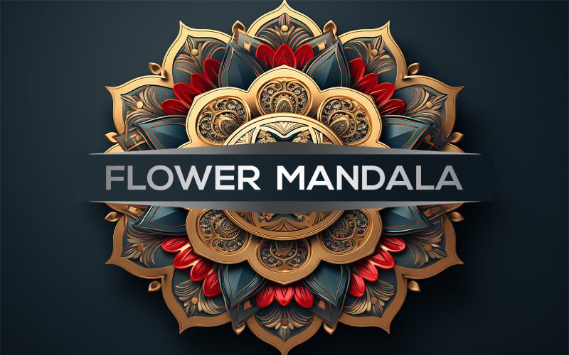 Diseño de mandala premium | arte colorido de la mandala | mandala de madera | arte colorido de la mandala de la flor