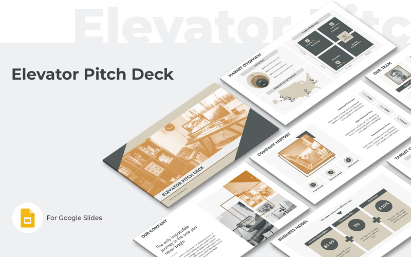 Elevator Pitch Deck Google Slides-presentatiesjabloon
