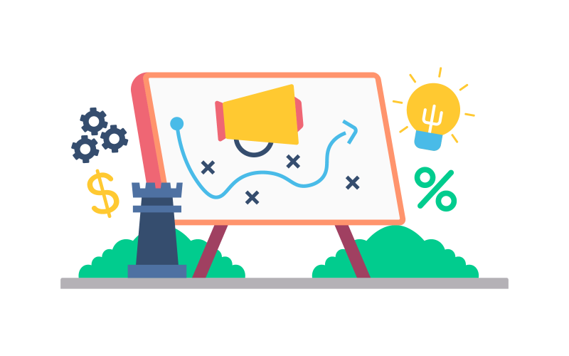 Illustration vectorielle de stratégie marketing