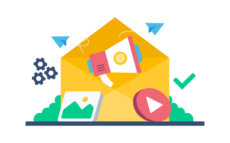 Ilustração vetorial de marketing por e-mail