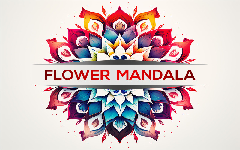 Kleurrijke mandala | vuurmandala-ontwerp | vuurbloem | kleurrijke bloemkunst