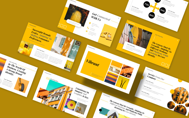 Lebendige Google Slides-Vorlage für die Präsentation einer Kreativagentur