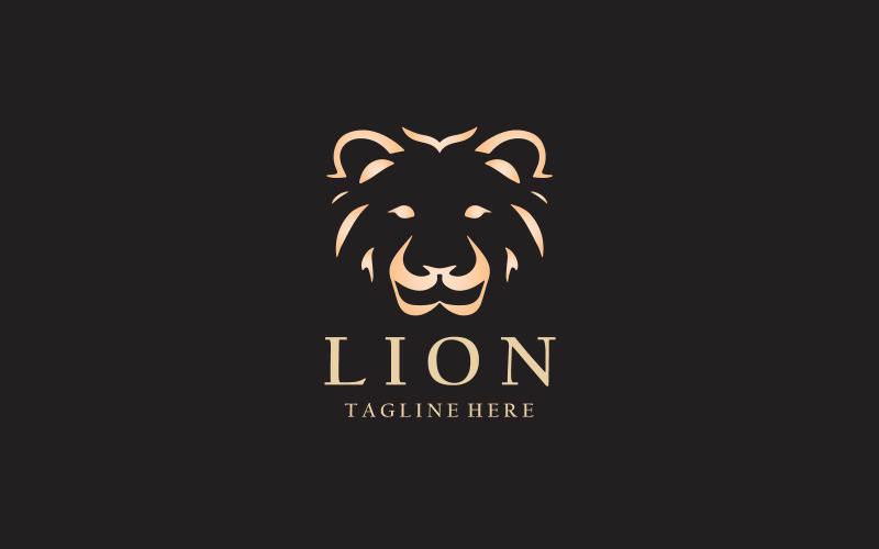 Modèle de conception de logo tête de lion V8