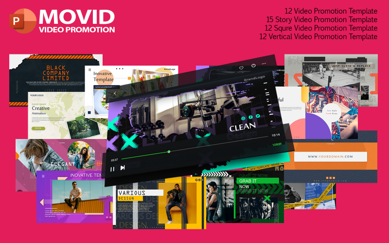 Modello PowerPoint per la promozione video Movid
