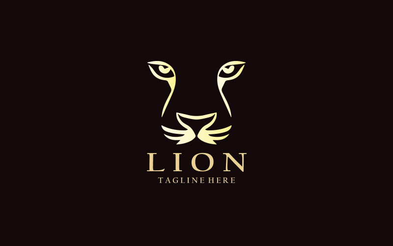 Modelo de design de logotipo de rosto de leão V11