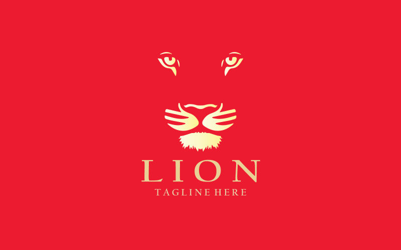 Modelo de design de logotipo de rosto de leão V9