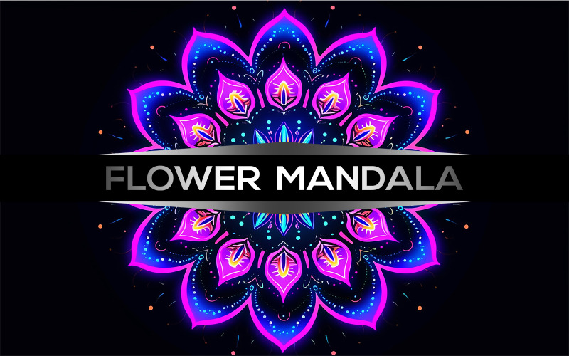 Neon mandala | neon çiçek mandala | neon çiçek | mandala tasarımı