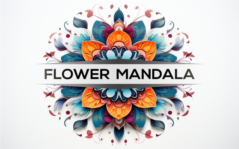 Premium-Mandala-Design | florale Mandala-Kunst | buntes Mandala | bunte florale Mandala-Kunst